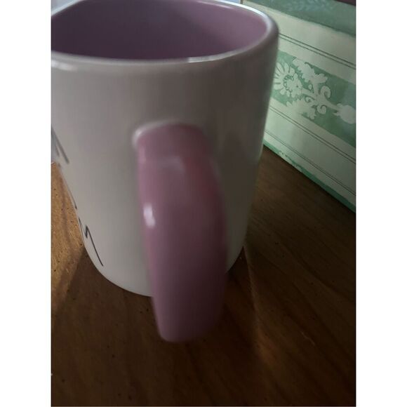 Rae Dunn "LET YOUR DREAMS BLOSSOM" Mug Lavender Handle & Interior - Picture 2 of 3